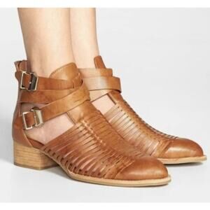 Jeffrey Campbell Triple Straps Stinson Cowgirl Rodeo Booties Size 7.5